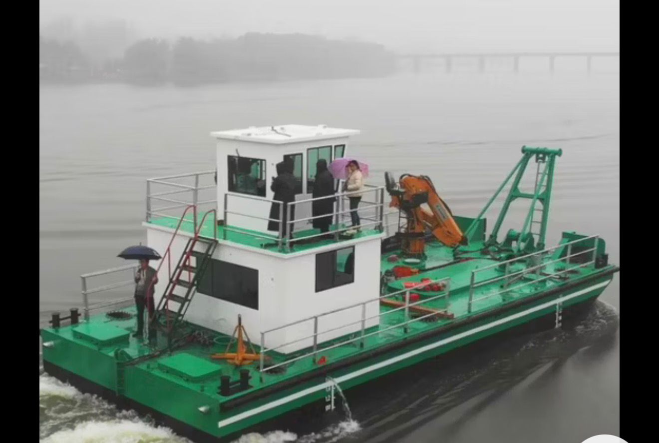 Green Crane Work Barge